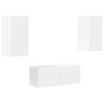 vidaXL Ensemble meuble TV Montage mural 6 Pièces Blanc Bois d'ingénierie