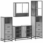 vidaXL Ensemble de meubles de salle de bain 4 Pièces sonoma gris