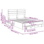 vidaXL Cadre de lit avec tiroir avec tête de lit Bois d'ingénierie