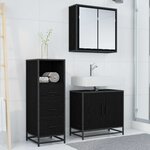 vidaXL Ensemble de mobilier de salle de bain 3 Pièces Chêne noir