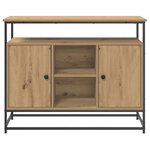 vidaXL Buffet Artisan Chêne 100x35x80 cm Bois composite et Acier