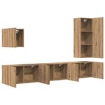 vidaXL Unité murale de TV 5 Pièces Chêne artisanal Bois d'ingénierie