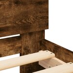 vidaXL Cadre de lit avec tête de lit Chêne fumé Bois d'ingénierie