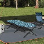 vidaXL Lit de camping pliant Motif de feuille Tissu Oxford