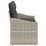 vidaXL Canapé de jardin avec coussin Gris 123 x 62 x 69 cm polyrotin