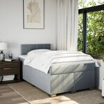 vidaXL Sommier à lattes de lit avec matelas Gris clair 120x200cm Tissu
