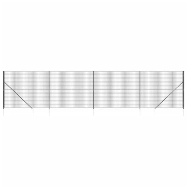 vidaXL Clôture en treillis métallique et ancrage anthracite 2 2x10 m