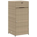 vidaXL Armoire de rangement de jardin beige 55x55x111cm résine tressée