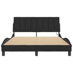 vidaXL Cadre de lit avec LED sans matelas Hanko noir 120x200 cm velours