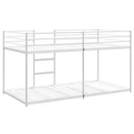 VidaXL Lit superposé sans matelas blanc 90x200 cm acier