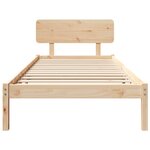 vidaXL Cadre de lit avec tête de lit Naturel 75 x 190 cm Pin massif