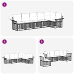 vidaXL Ensemble de canapés d'extérieur 6 Pièces Noir et Gris foncé