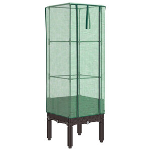 vidaXL Jardinière surélevée avec housse aspect rotin 40x40x140 cm