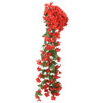 vidaXL Guirlandes de fleurs de Noël 3 Pièces rouge 85 cm