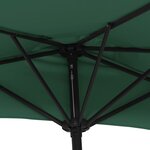 vidaXL Parasol de balcon avec mât en aluminium Vert 270x144 cm Demi