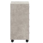 vidaXL Armoire à tiroirs avec roulettes Gris béton Bois d'ingénierie
