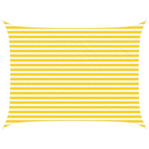 vidaXL Voile d'ombre Jaune et blanc 4 × 3 m 100   polyester Oxford