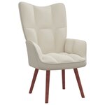 vidaXL Chaise de relaxation Blanc crème Velours