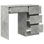 vidaXL Bureau Gris béton 90 x 37 5 x 75 cm Bois d'ingénierie