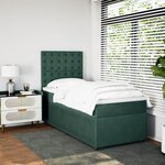 vidaXL Sommier à lattes de lit avec matelas Vert foncé 90x190 cm