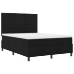 vidaXL Lit à ressorts avec matelas Noir 140 x 190 cm tissu