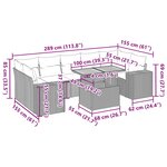 vidaXL Salon de jardin 8 Pièces avec coussins noir résine tressée