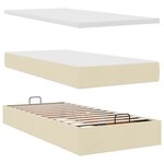 vidaXL Cadre de lit ottoman avec matelas crème 100x200cm tissu