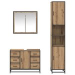 vidaXL Ensemble de mobilier de salle de bain 3 Pièces chêne artisanal