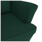 vidaXL Fauteuil à bascule à oreilles en velours vert foncé bois massif