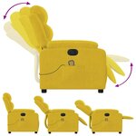 vidaXL Fauteuil inclinable de massage électrique jaune velours
