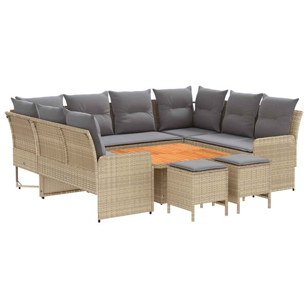 vidaXL Ensembles de meubles 8 Pièces Beige et Gris clair Rotin PE