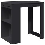 vidaXL Table de bar noir 102x70x103 5 cm bois d'ingénierie