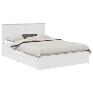 vidaXL Lit de Rangement Blanc 135 x 190 cm Bois d'ingénierie