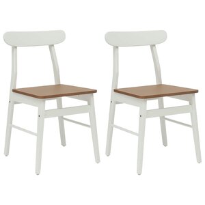 vidaXL Chaise de salle à manger 2 Pièces Blanc et Naturel