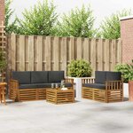 vidaXL Ensemble de canapés d'extérieur 6 pc Naturel et Anthracite
