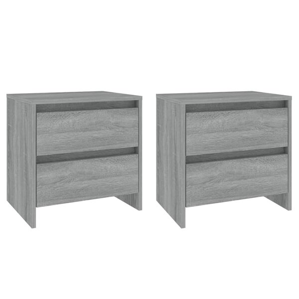 vidaXL Tables de chevet 2 Pièces sonoma gris 45x34 5x44 5 cm