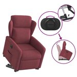 vidaXL Fauteuil inclinable électrique rouge bordeaux tissu