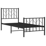 vidaXL Cadre de lit métal sans matelas avec pied de lit noir 75x190 cm