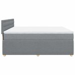 vidaXL Sommier à lattes de lit avec matelas Gris clair 180x200cm Tissu