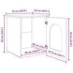 vidaXL Maison pour chat Bois ancien 53 x 52 x 62 cm Bois d'ingénierie