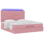 vidaXL Cadre de lit ottoman avec matelas rose 160x200 cm velours