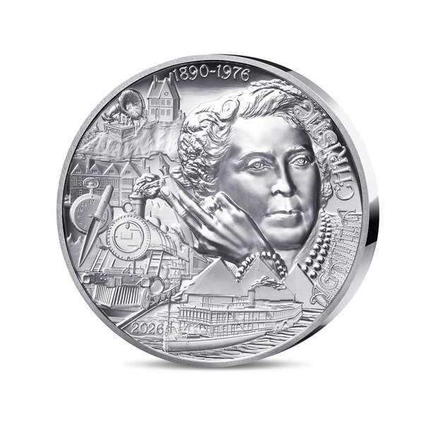 L'Art de la Plume – Agatha Christie  Monnaie de 20€ 1 Oz Argent Haut Relief