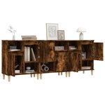 vidaXL Buffets 3 Pièces chêne fumé 60x35x70 cm bois d'ingénierie