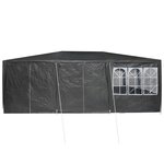 vidaXL Tente de fête avec 10 parois gris foncé 6x4 m en PE