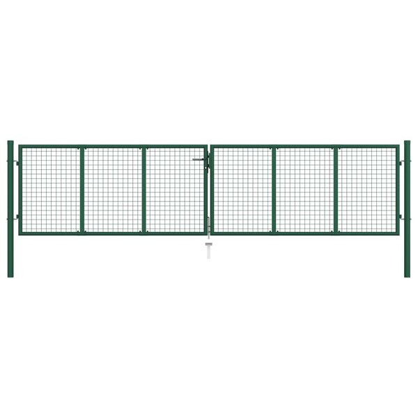 vidaXL Portail en treillis de jardin acier 390x75 cm vert