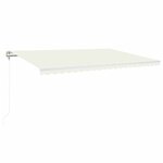vidaXL Auvent automatique avec capteur de vent et LED 500x350 cm Crème