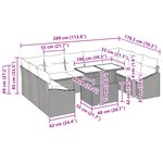 vidaXL Ensemble de canapé de jardin de 10 pièces avec coussins Beige Poly Rattan