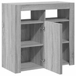 vidaXL Buffet avec lumières LED sonoma gris 80x35x75 cm