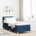 vidaXL Lit à ressorts avec matelas Bleu 80 x 200 cm tissu