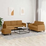 vidaXL Ensemble de canapés 3 Pièces marron velours